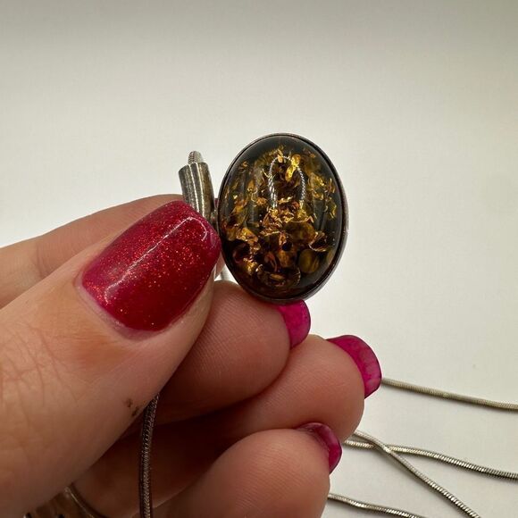 Baltic amber from Poland cabochon necklace in sterling silver! - Picture 6 of 13